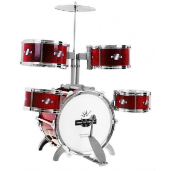 5-bębnowa Perkusja dla dzieci 5+ Instrument muzyczny Stołek + Talerz + 2 Pałeczki 9 el.